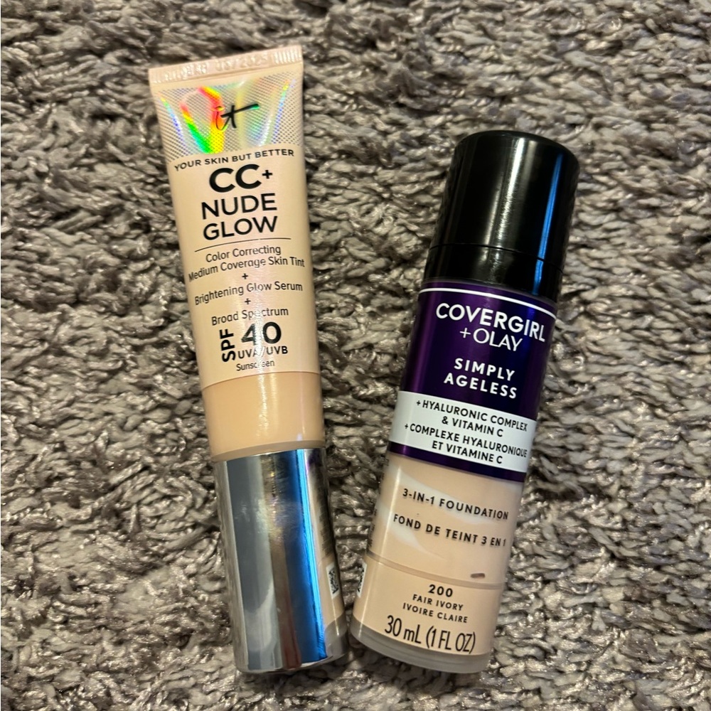 IT Cosmetics CC +Nude Glow and CG Foundation.